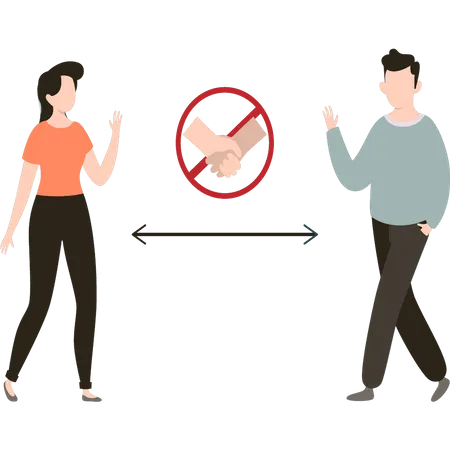 Avoid handshaking in pandemic situation  Illustration