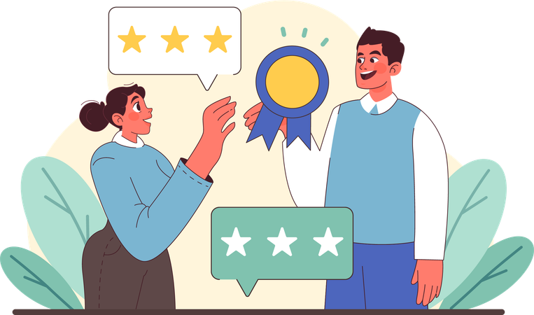 Awarding excellence with verified ratings  Illustration