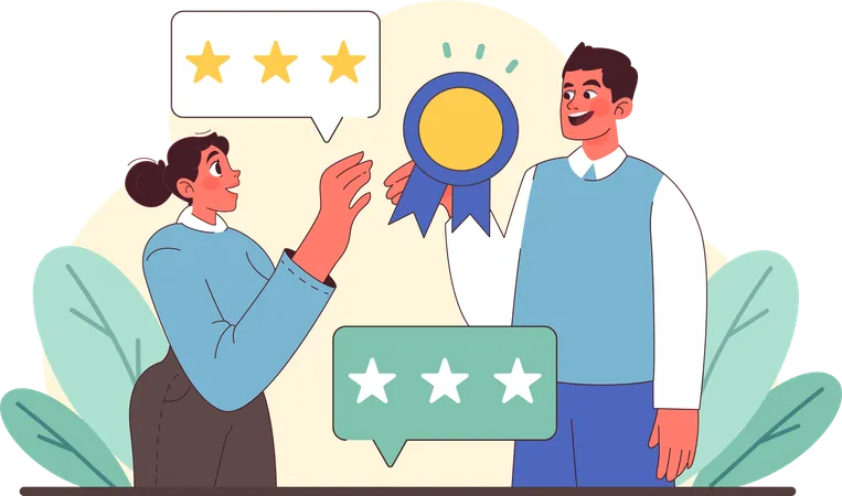 Awarding excellence with verified ratings  Illustration