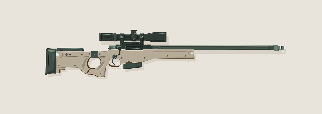 AWM Pubg Sniper Rifle Illustration