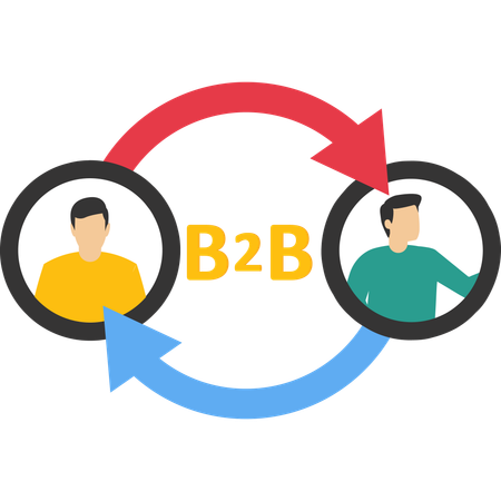 B2b cooperation between business people  Illustration