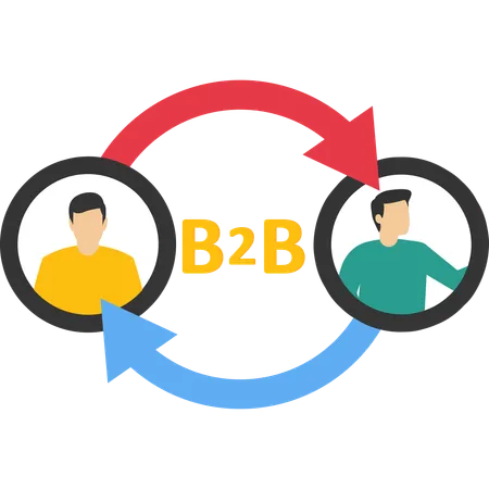 B2b cooperation between business people  Illustration