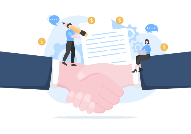 B2B Partnership  Illustration