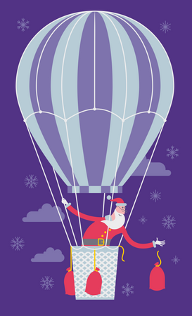 Babbo Natale sull'aerostato  Illustration