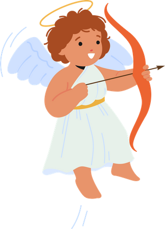 Baby Angel With Bow and Arrow  Illustration