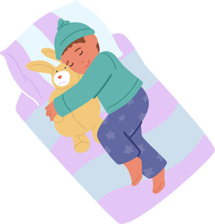 Baby Boy Character Sleeping  イラスト