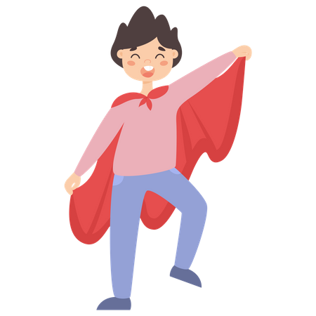 Baby boy in superman costume  イラスト