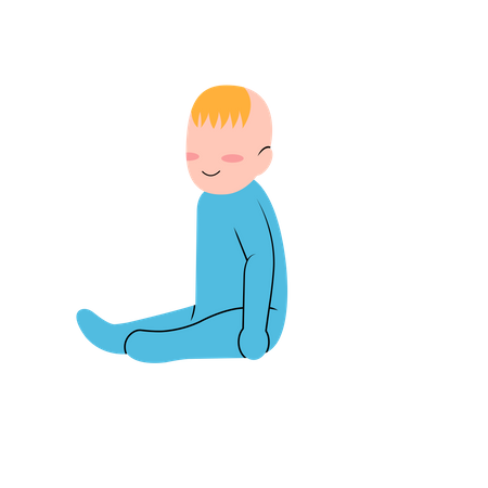 Baby boy playing  イラスト