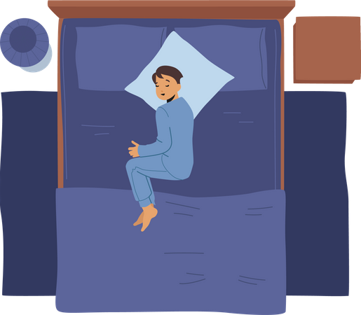 Baby boy sleeping comfortably  イラスト