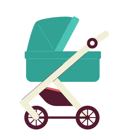 Baby carriage on wheels  Illustration