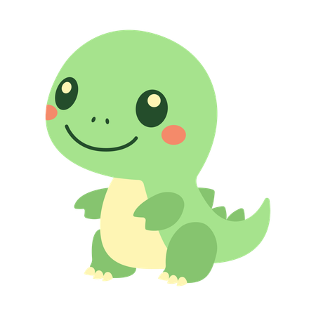 Baby Dino Dinosaur Animal Mascot Character with Smile Expression  Illustration