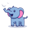 illustration elephant playing water