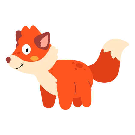 Fox Cub For Baby Animal Illustration