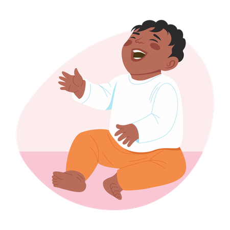 Baby giggling  Illustration