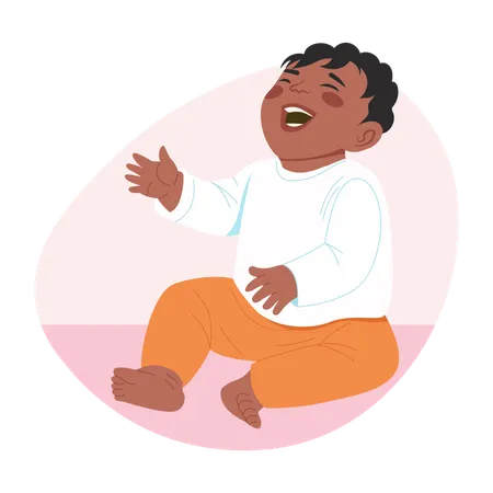 Baby giggling  Illustration