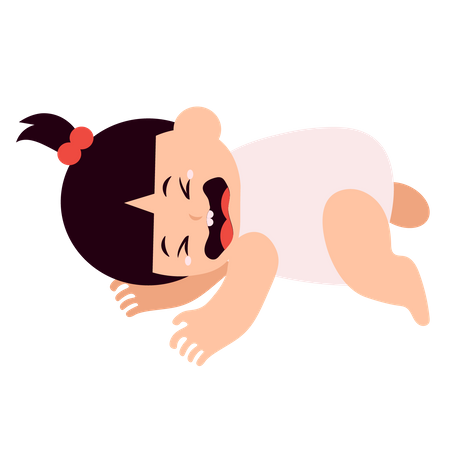 Baby Girl Crying  Illustration