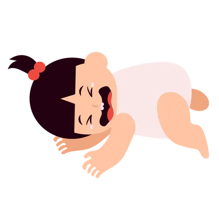 Baby Girl Crying  Illustration