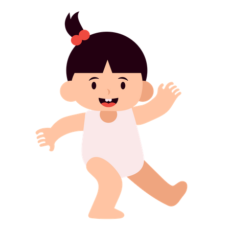 Baby Girl Happy  Illustration