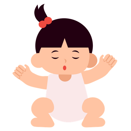 Baby Girl Sleeping  Illustration