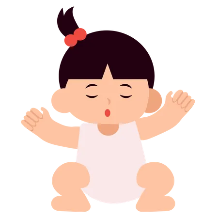 Baby Girl Sleeping  Illustration