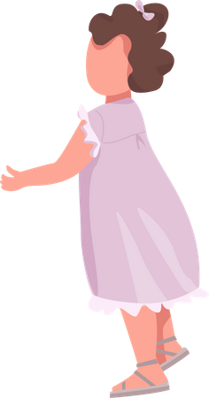 Baby girl taking her first steps  Illustration