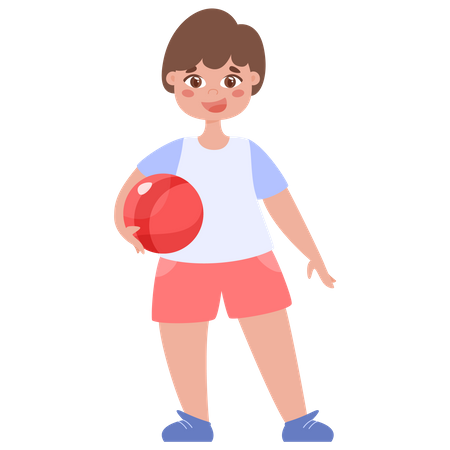 Baby girl with ball Illustration