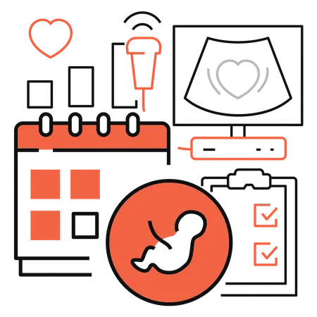 Baby Healthy Checkup Illustration