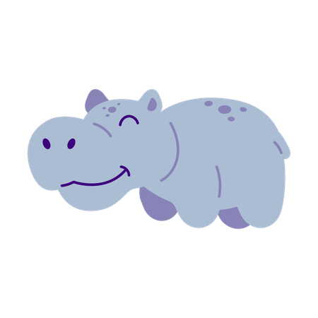 Baby Hippo  Illustration