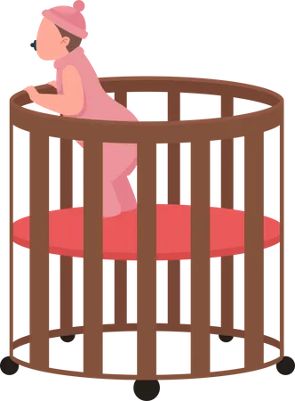 Baby in cradle  Illustration