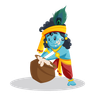 baby lord krishna eating butter illustration free download