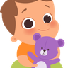 baby playing with toy illustration svg