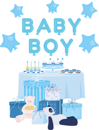 Baby shower festive board  Illustration