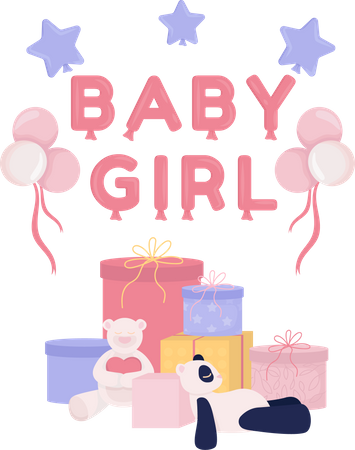 Baby shower gifts  Illustration