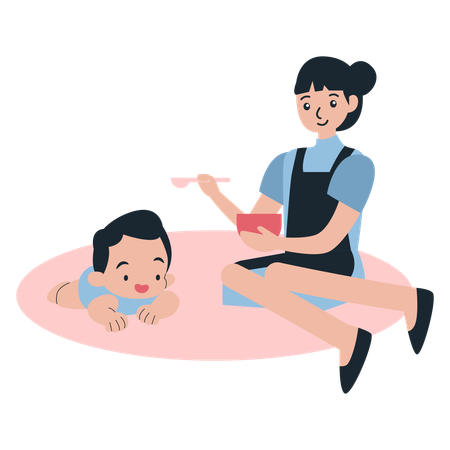Baby-sitter et nounou Joyful Care  Illustration