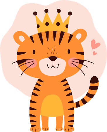 Tigerbaby mit Krone  Illustration