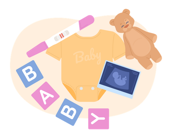 Baby ultrasound announcement  일러스트레이션