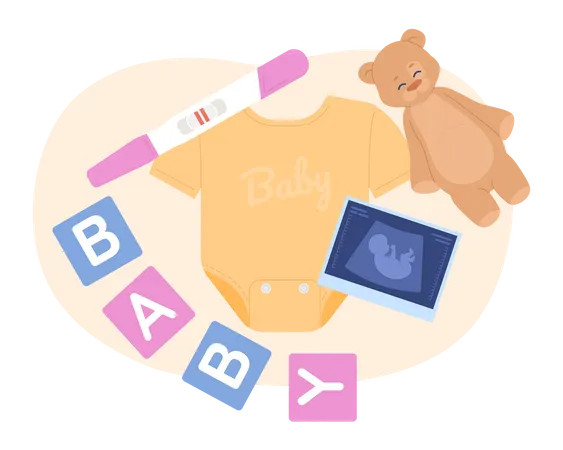 Baby ultrasound announcement  Illustration