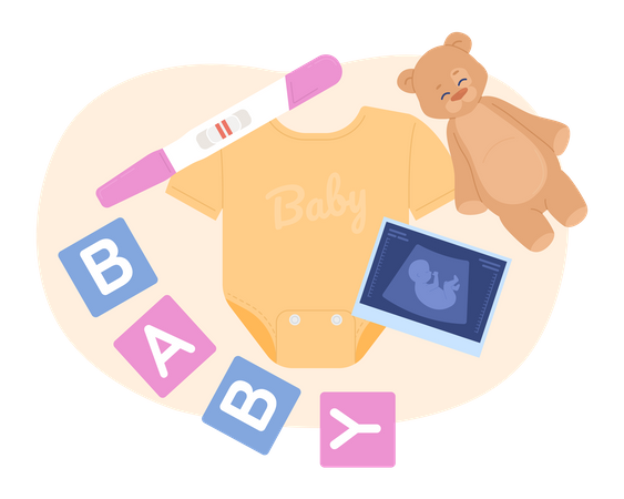 Baby ultrasound announcement  Illustration