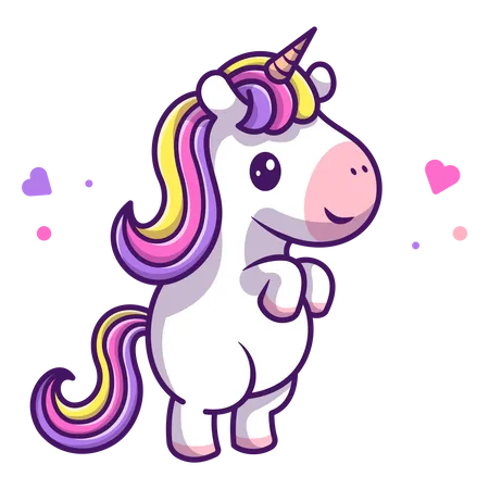 Baby unicorn dancing Illustration