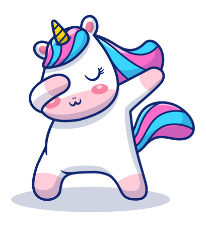 Baby unicorn dancing  Illustration