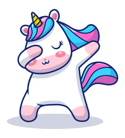 Baby unicorn dancing  Illustration