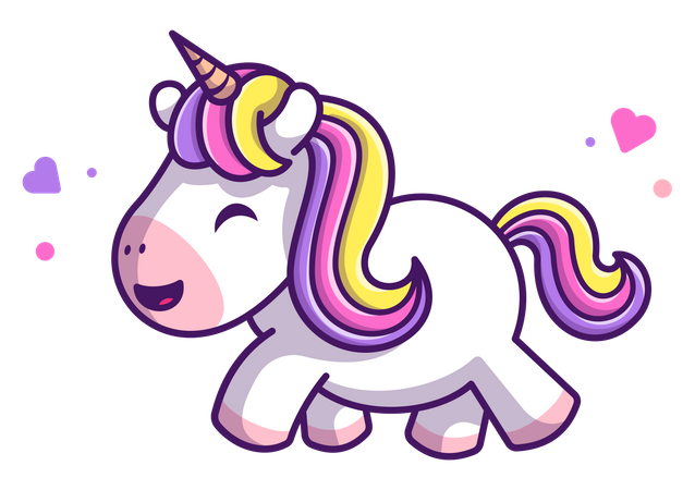 Baby unicorn walking  Illustration