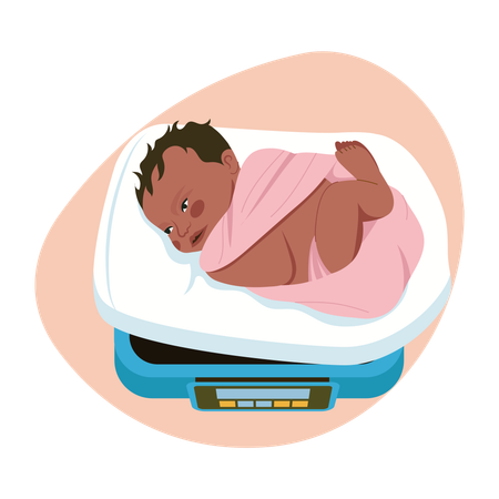 Baby weight checkup  Illustration