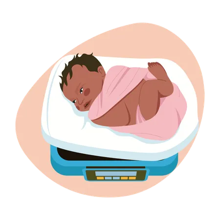 Baby weight checkup  Illustration