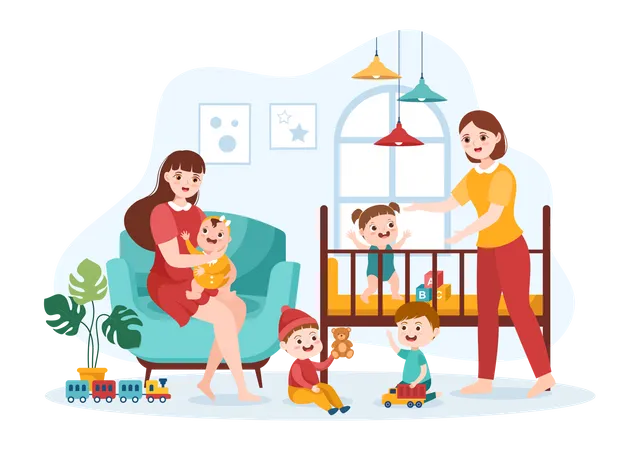 Babysitter-Dienste  Illustration