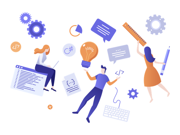 Back-end software development  Illustration