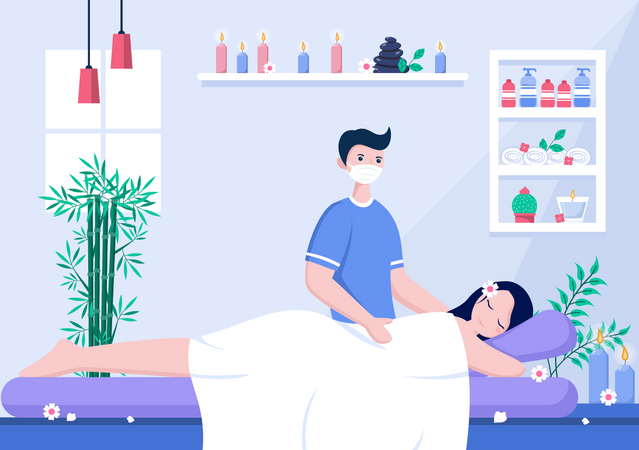 Back massage Illustration