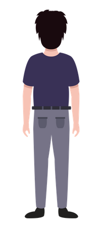 Back Of Person  Illustration