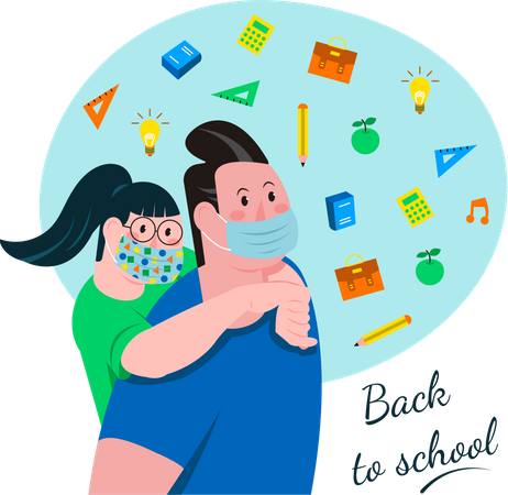 Back to school after Covid-19 Illustration
