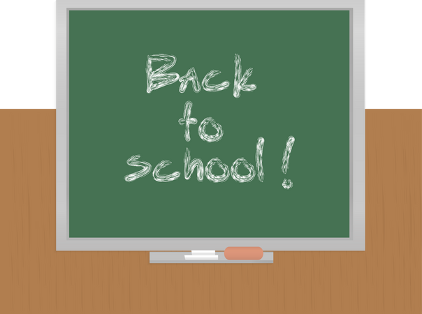 Back To School On Chalkboard  Illustration